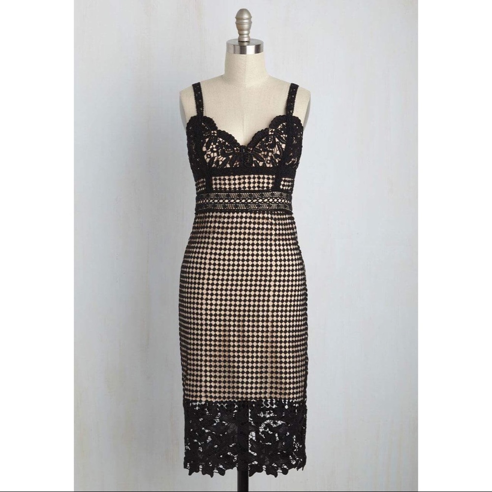 Black lace midi Dress